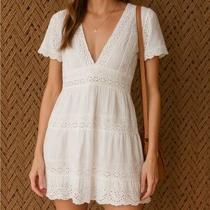 Urban Mango Small top short dress moto boho coquette crochet festival rave lacy